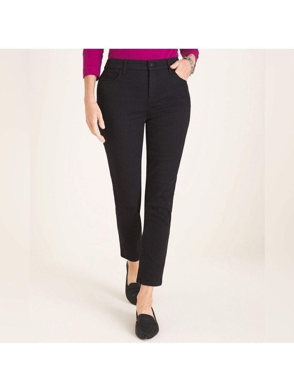 So Slimming by Chico’s Black Jeans Short
